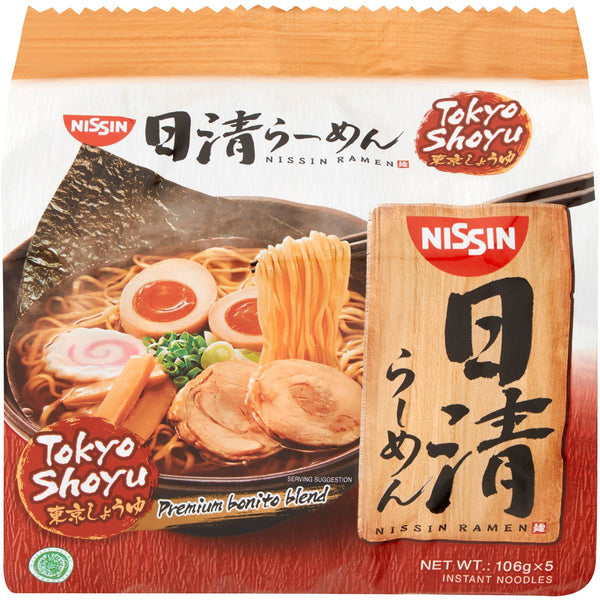 Nissin - Tokyo Shoyu Savoury Broth with Premium Bonito Blend Ramen 106g x 5
