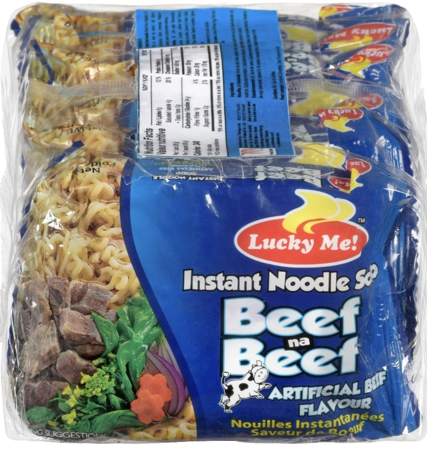 Lucky Me! Beef Mami Instant Noodles | 10-Pack Beef Flavor Soup