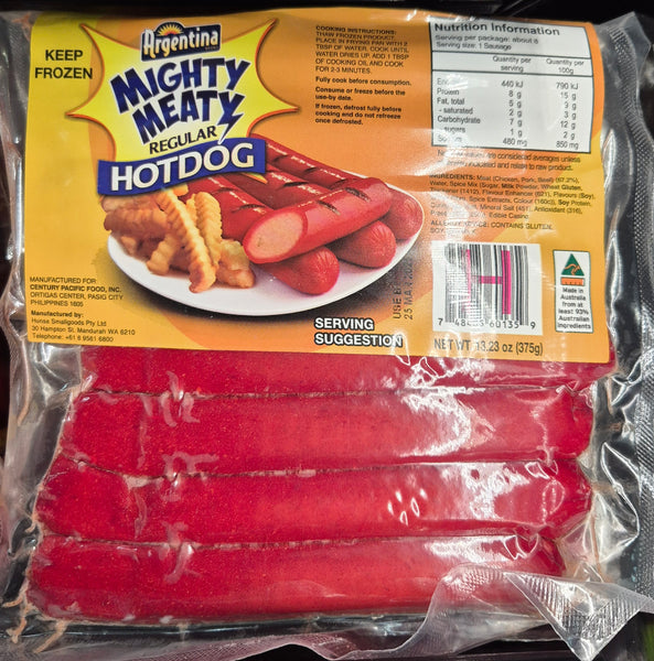 Argentina - Mighty Meaty Regular Hotdog 375g