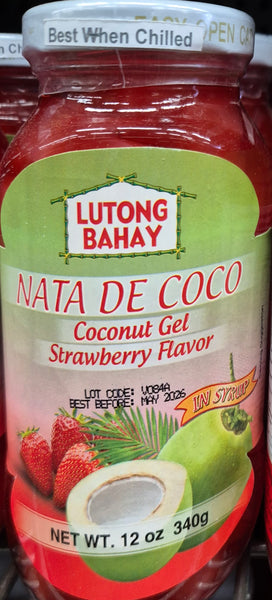 Lutong Bahay - Nata De Coco Coconut gel Strawberry Flavor in Syrup 340g