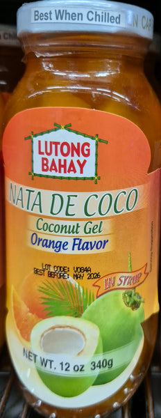 Lutong Bahay - Nata De Coco Coconut gel Orange Flavor in Syrup 340g