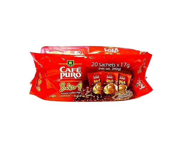 Cafe Puro - 3 in 1 Instant Coffee mix 20 x 17g sachets