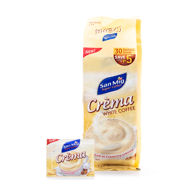 San Mig - Crema White Coffee (3 in 1) 750g, 30 Sachets