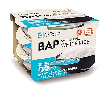 O'Food - Cooked Sticky White Rice (3 pack) 630g