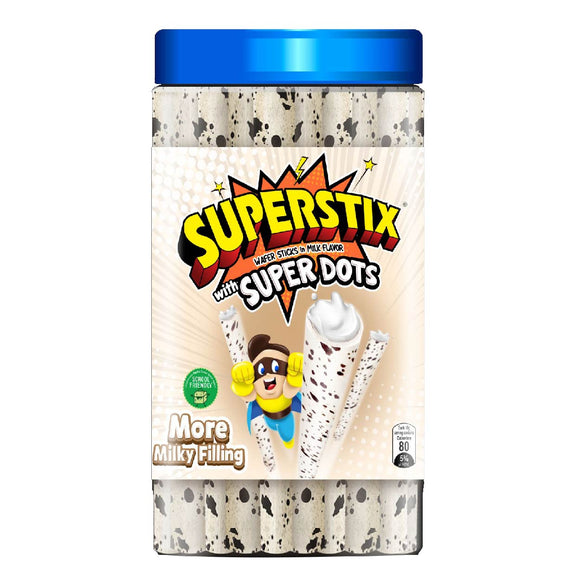 Superstix - Wafer Sticks Milk Flavour with super dots 330g