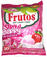 Columbia's - Frutos Soft Chewy Candy - Strawberry Milkshake Flavored 50's
