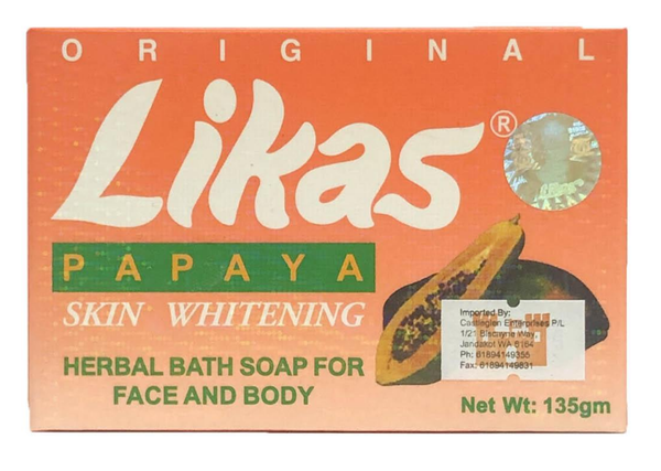 Likas - Papaya Skin Whitening Herbal Bath Soap for Face And Body 135g