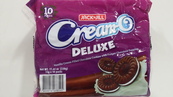 JNJ Cream-O Vanilla Cream Filled Chocolate Cookies with fudgee chocolate topping 33g x 10 packs, Jack and Jill, Jack&Jill, J&J, JacknJill