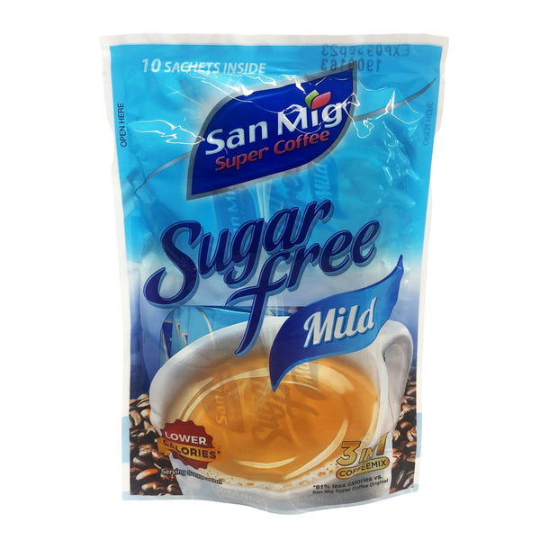 San Mig - 3 in 1 Coffee Mix Sugar Free - Mild 9g x 10 Sachets
