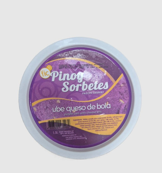 Pinoy Sorbetes - Ube Queso De Bola Flavor (Purple Yam with Cheese bits) 1.5L