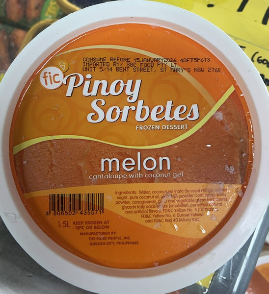 Pinoy Sorbetes - Melon Cantaloupe with Coconut Gel 1.5L