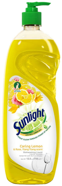 Sunlight - Dishwashing Liquid - Caring Lemon & Rose, Ylang Ylang Scent 750ml