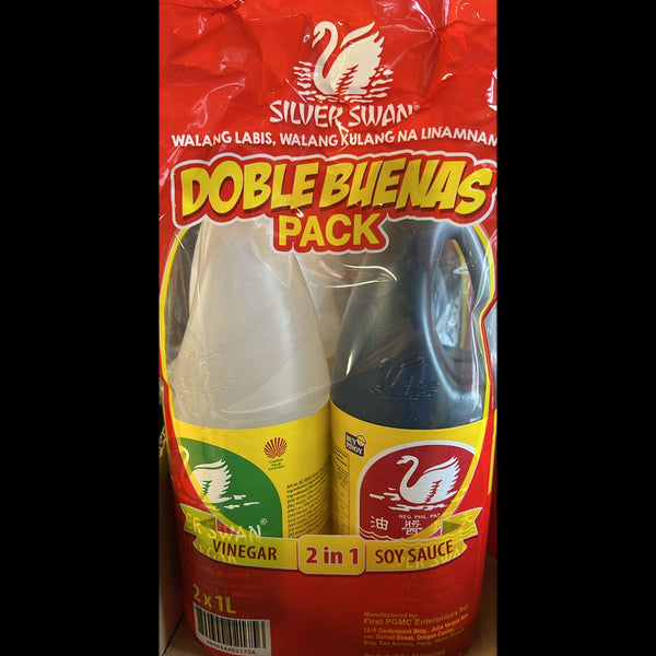 Silver Swan - Doble Buenas Pack Vinegar 1L & Soy Sauce 1L
