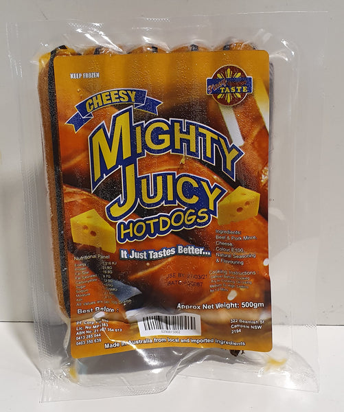 Cheesy Mighty Juicy HotDogs 500g