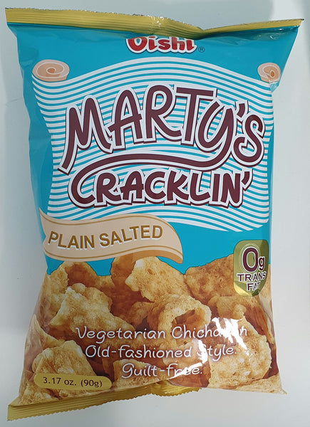 Oishi Marty's Cracklin Plain Salted Flavour 90g (Vegetarian Chicharon)