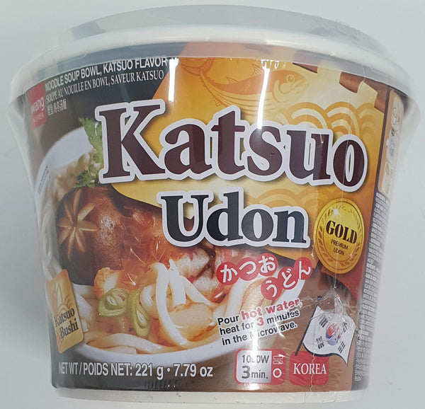 Wang Katsuo Gold Premium Udon Noodles Soup Bowl 221g
