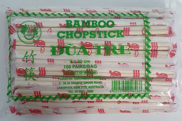 Bamboo Chopsticks 5 x 20cm, 100 Pairs