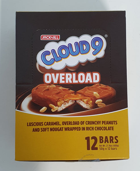 JNJ Cloud9 Overload Peanut Bars 50g x 12, Jack and Jill, Jack&Jill, J&J, JacknJill