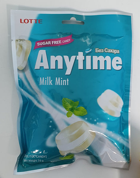 Lotte - Anytime Milk Mint Sugar Free Candy 74g