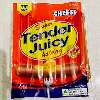 Super Tender Juicy Cheese HotDogs 500g