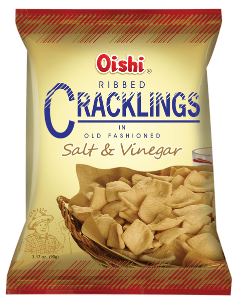 Oishi Ribbed Cracklings Beer match Salt & Vinegar 90g
