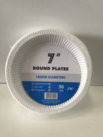 B Plastic Round Plates 7" 50pcs