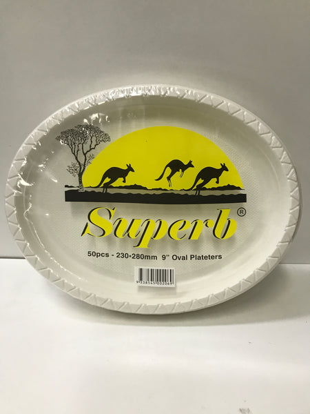 50s Oval Plates 9"
