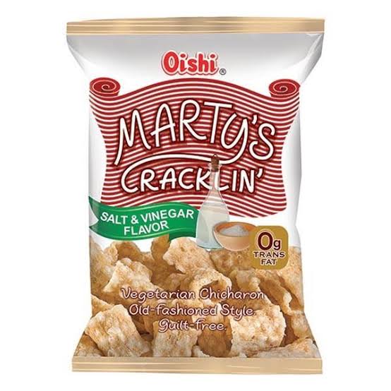 Oishi Marty's Salt & Vinegar Cracklin Vegetarian Chicaron 90g