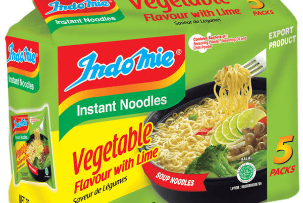 Indomie Instant Noodle Vegetable Flavour with Lime 5 x 75g