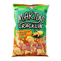 Oishi Marty's Cracklin Chicken Insal Flavour 90g (Vegetarian Chicharon)